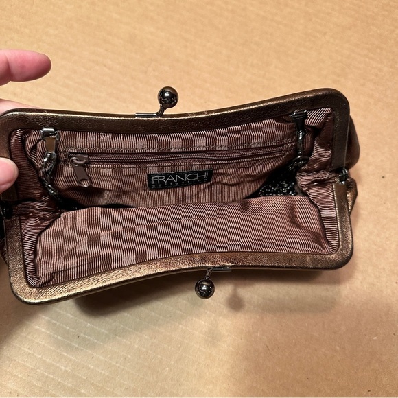 Franchi Collection convertible clutch/handbag, bronze, metallic, chain, vintage - Picture 3 of 9